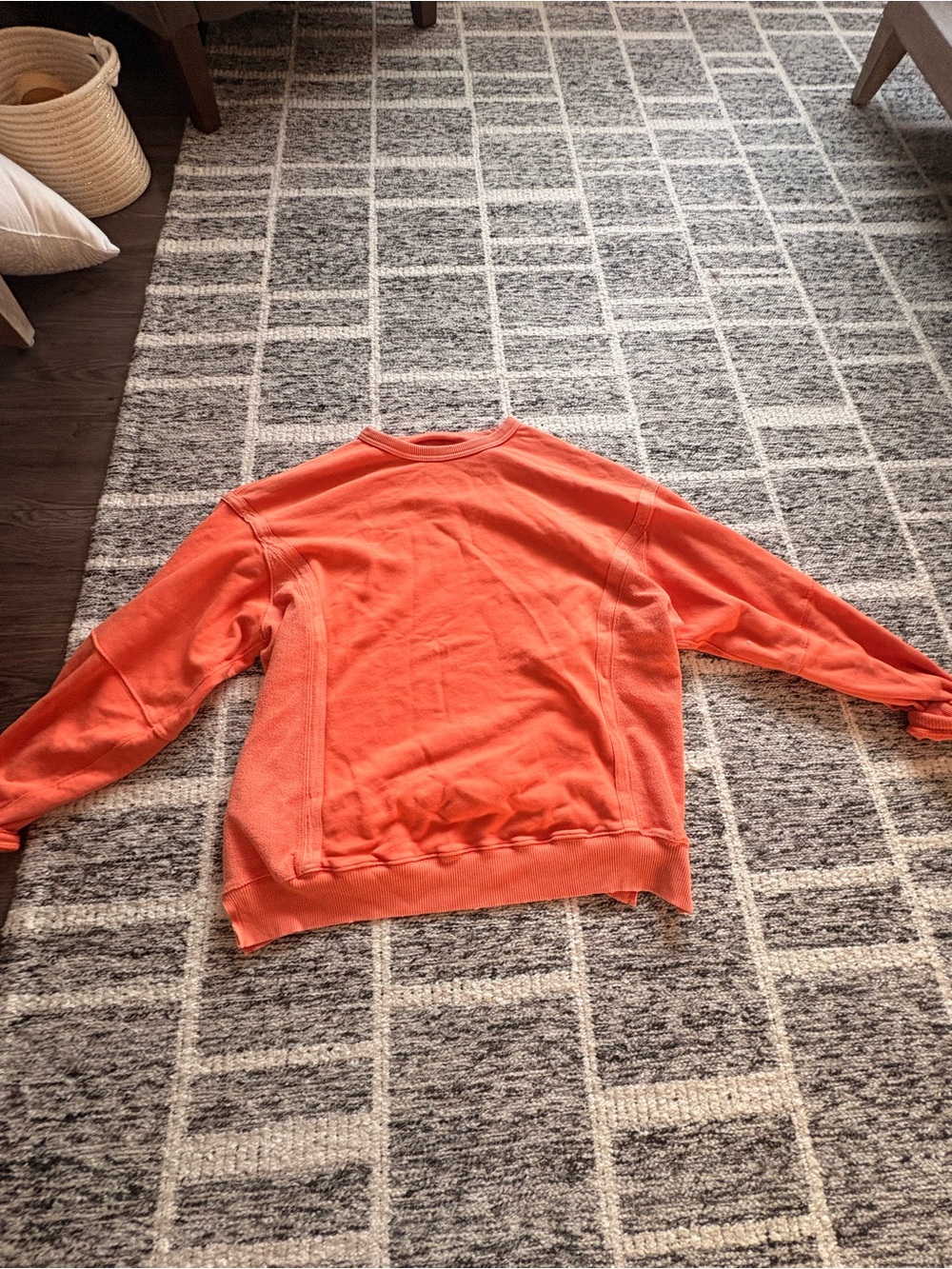 aerie Coral-Orange Crewneck Sweater